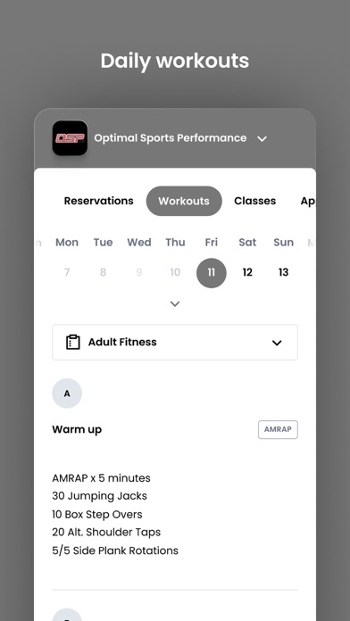 Optimal Sports Performance Screenshot