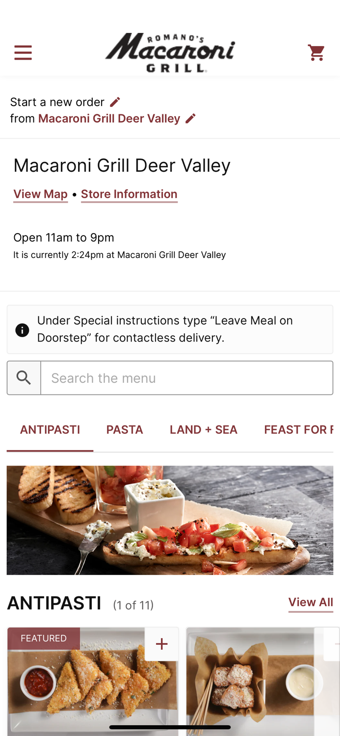 Macaroni Grill Ordering