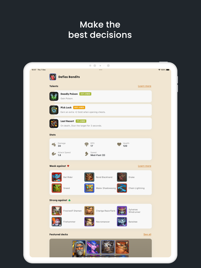 Decks for Warcraft Rumble
