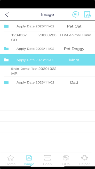 Family Healthcare Record (FHR) Screenshot