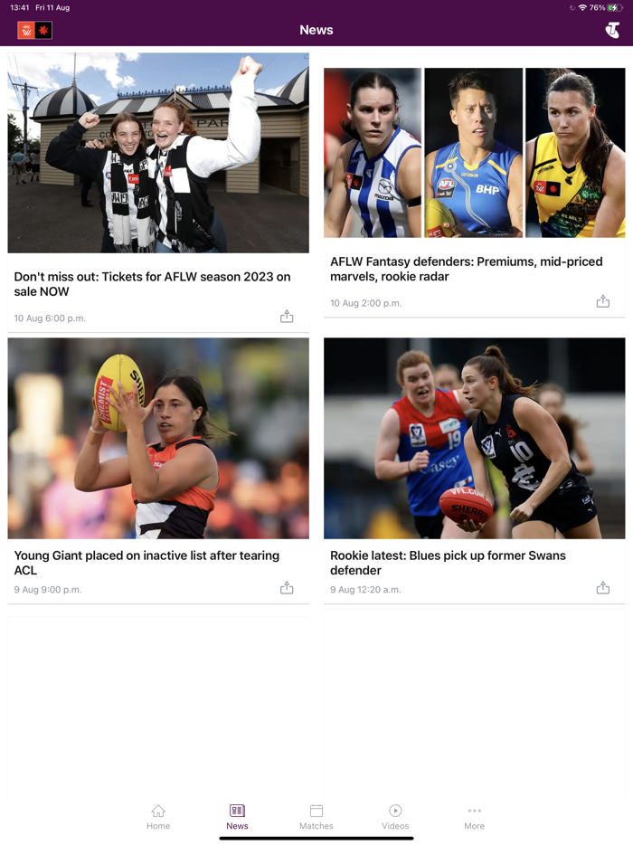 AFLW Official App