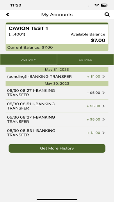 Oakwood Bank Mobile App Screenshot