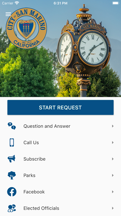 San Marino Service Request Screenshot