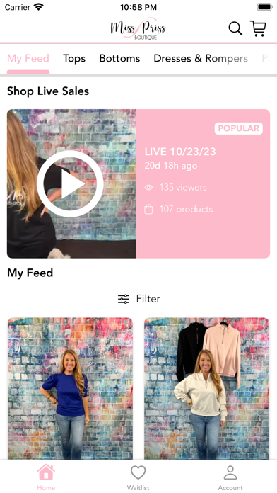Miss Priss Boutique Screenshot