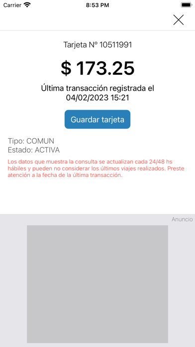 Saldo Colectivos Salta Screenshot