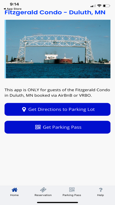Fitzgerald Condo Parking App Screenshot