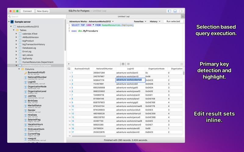 sqlpro for postgresql iphone screenshot 2