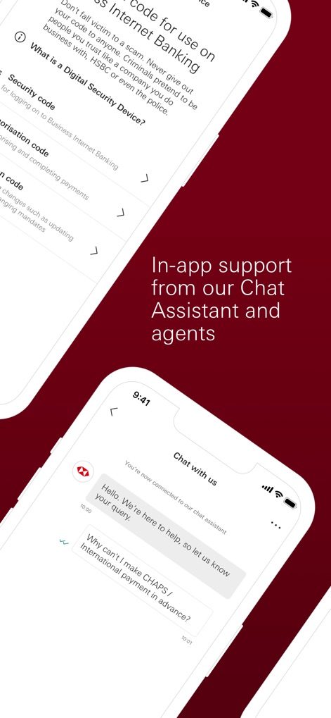 HSBC UK Business Banking - 이 도구는 내장된 채팅 지원 기능을 통해 사용자가 문의 사항을 직접 입력하고, 응답 메시지를 통해 실시간으로 도움을 받을 수 있도록 제공합니다.