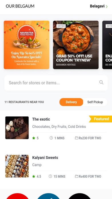 Our Belgaum Food Delivery App Screenshot