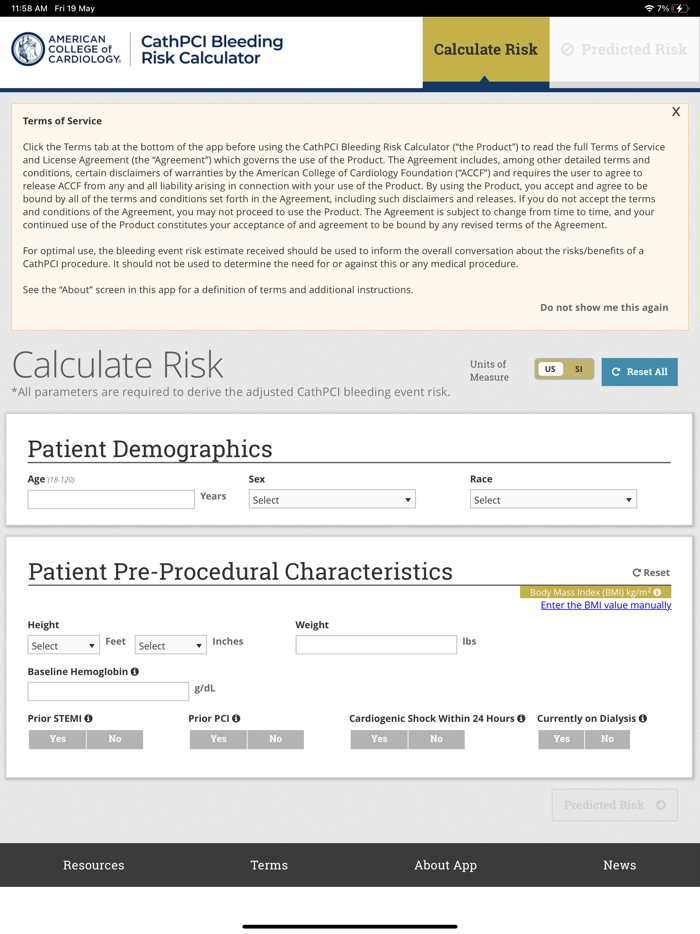 CathPCI Risk Calculator