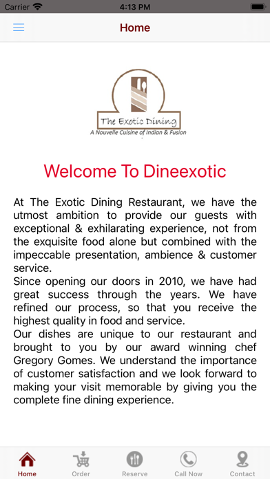Dineexotic Restaurant Screenshot