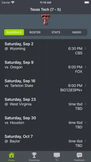 texas tech football schedules iphone screenshot 1