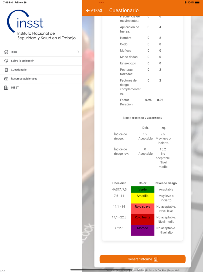 Evaluación tareas repetitivas