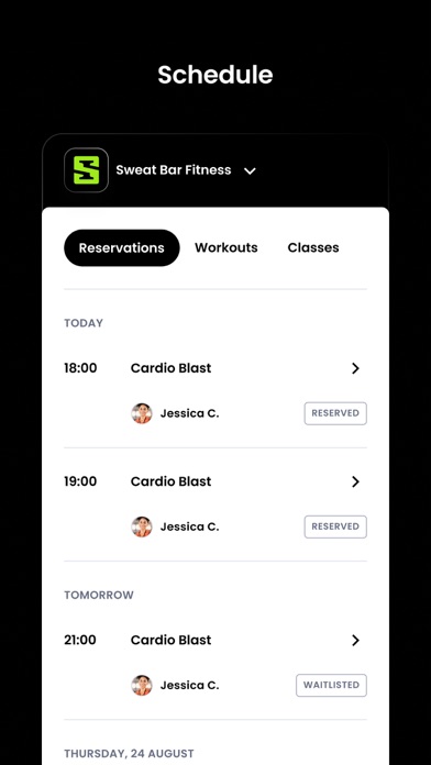 Sweat Bar Fitness PA Screenshot