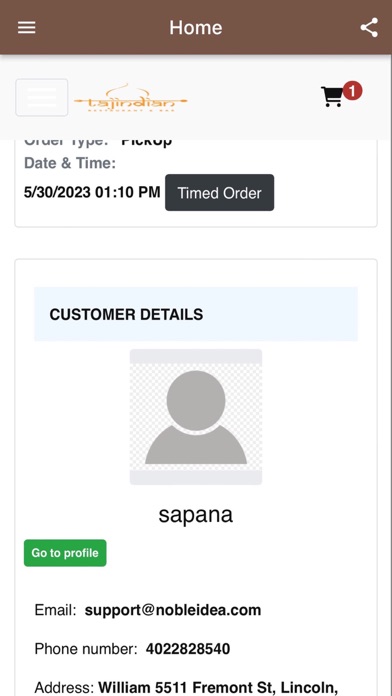Taj Indian Restaurant and Bar Screenshot