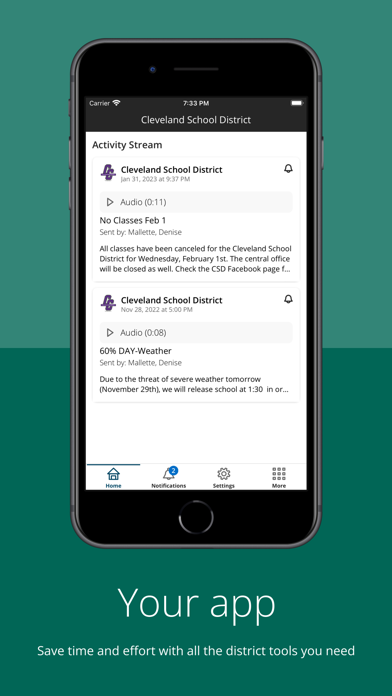 Cleveland School District Screenshot