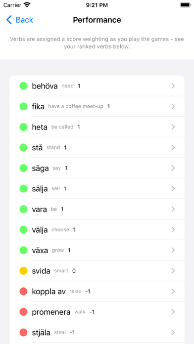 Swedish Verb Blitz Screenshot