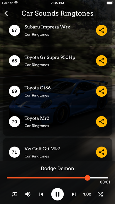 Car Sounds Ringtones Screenshot