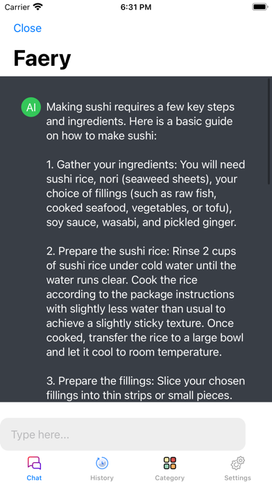 Faery - Chatbot Al Premium App Screenshot