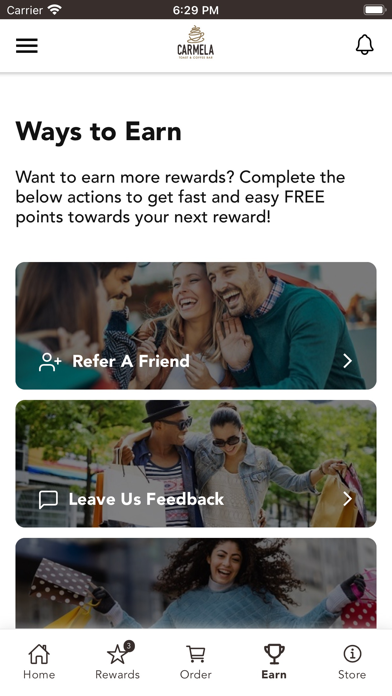 Carmela Coffee Company Screenshot