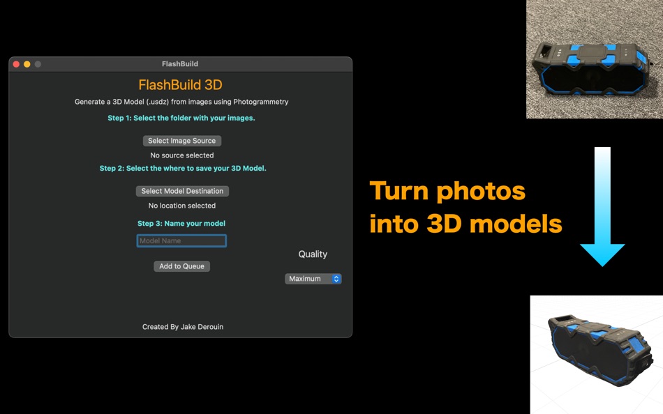 FlashBuild: 3D Object Capture - 1.1.0 - (macOS)