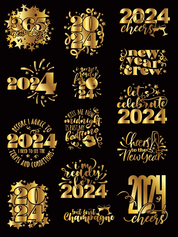 Screenshot #4 pour 2024 New Year Sticker Set +