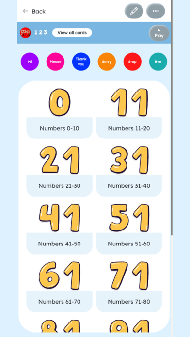 Verbal Academic Support AAC Screenshot