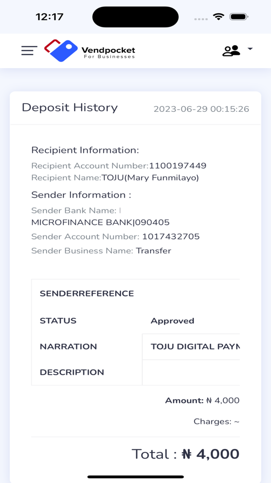 #6. VendBranch (iOS) 由: Rehoboth Microfinance Bank