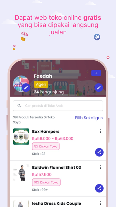Tokorame Seller App Screenshot