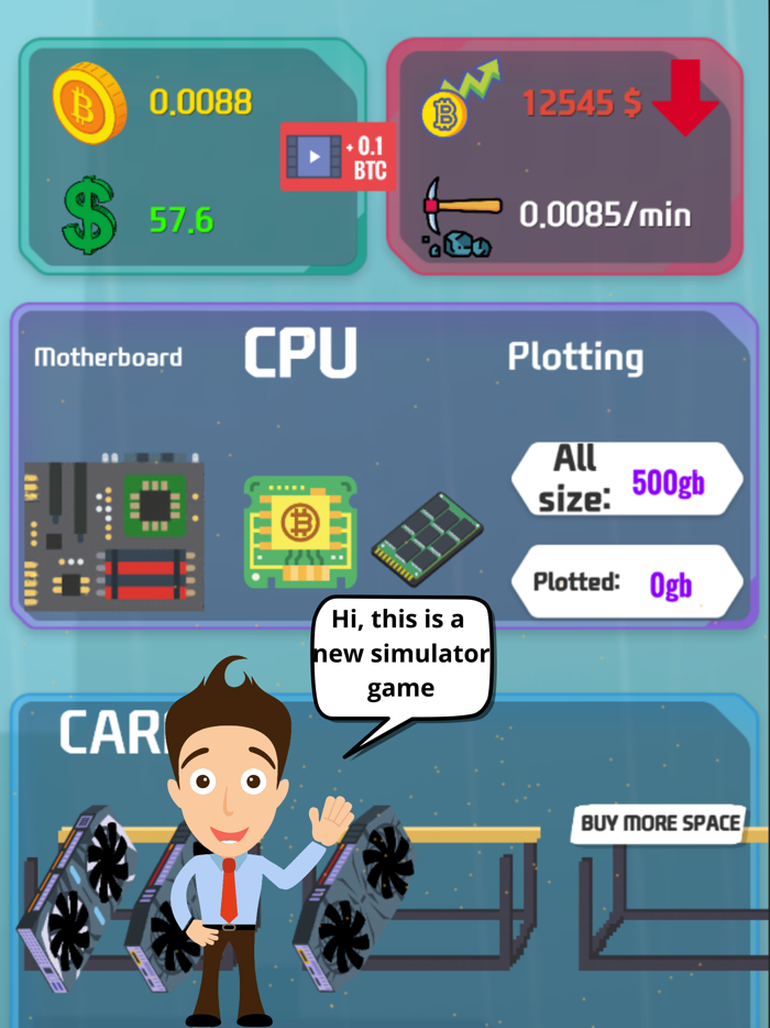 Crypto miner simulator game