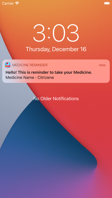 Medicine Reminder Notification Screenshot