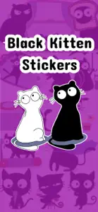 Black Kitten Animated Stickers screenshot #1 for iPhone