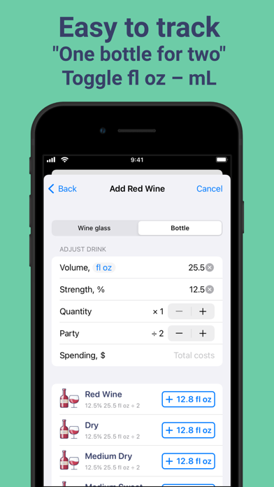 Alcohol drink tracker AlcoStat Screenshot