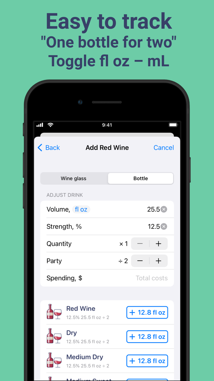Alcohol drink tracker AlcoStat