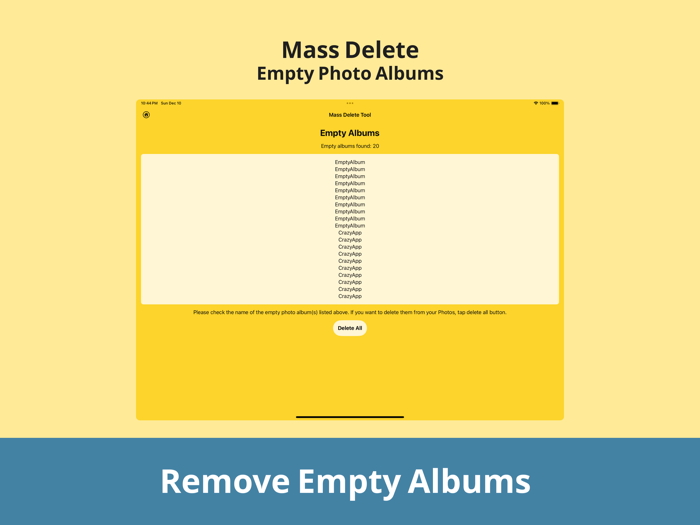 Album Utility Mass Delete Tool