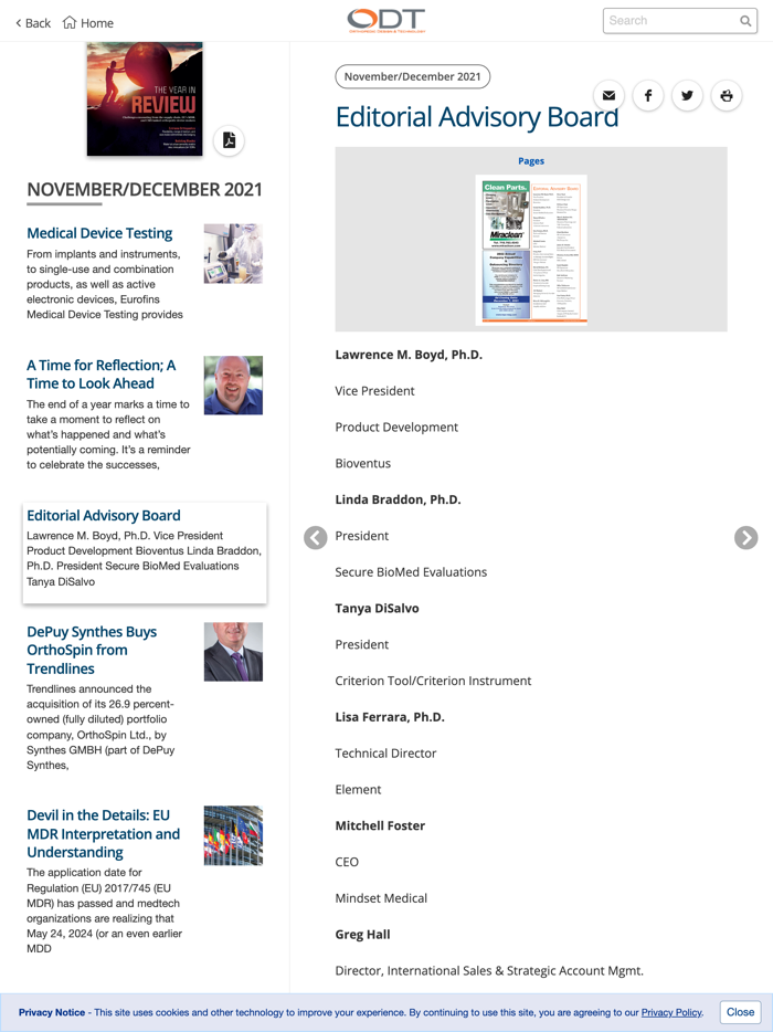 Orthopedic Design and Technology