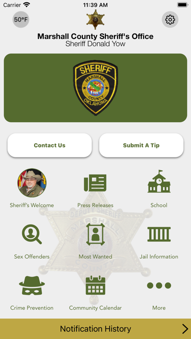 Marshall County Sheriff OKLA Screenshot