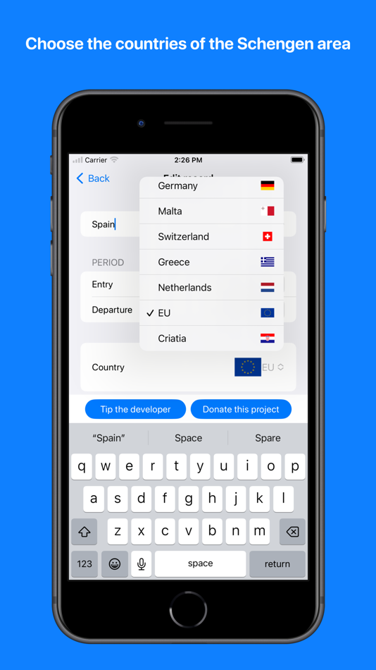 #3. SchengenCalc (iOS) By: Andrey Mikhaylin
