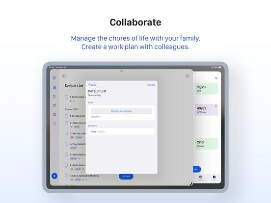Forlist: To-Do List & Calendar iPad screenshot 4 - Productivity app