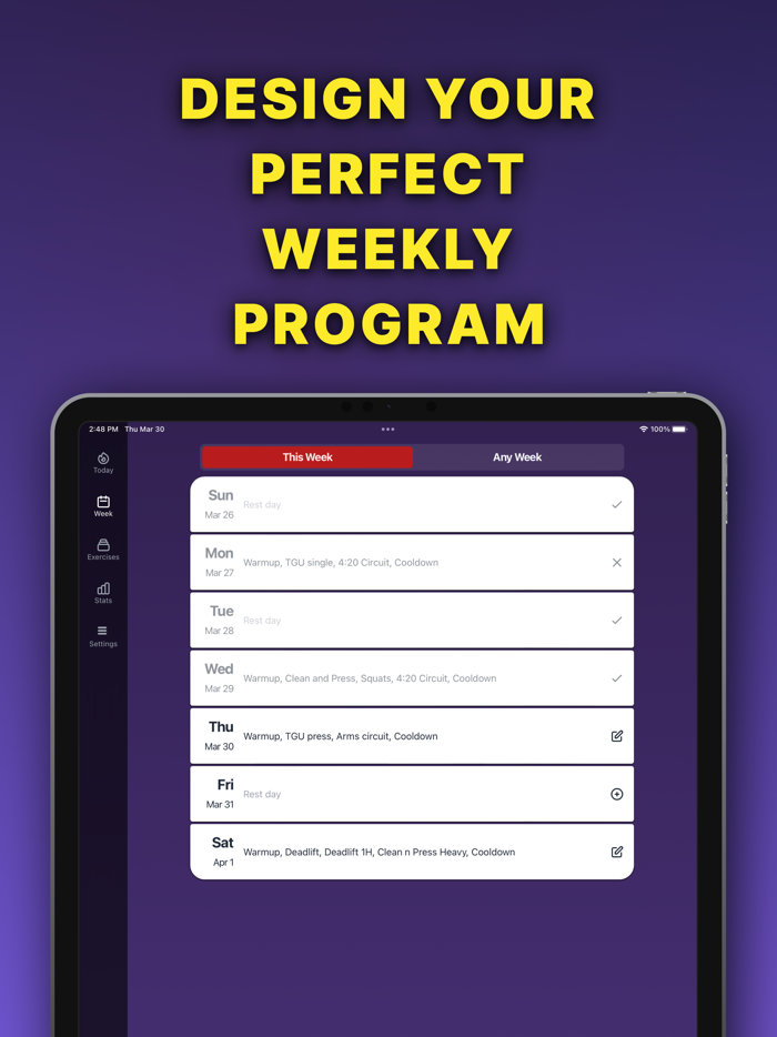 YAWPlan – workout planner