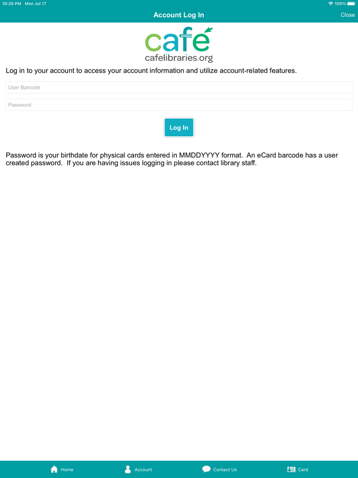 Bridges Library Café Mobile