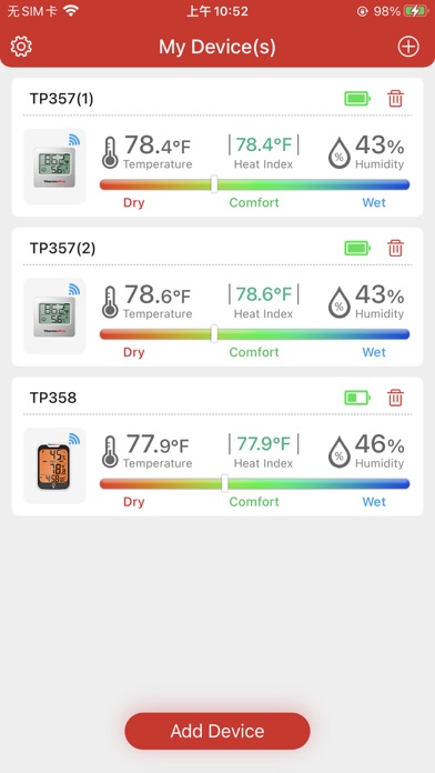 ThermoPro Sensor Screenshot