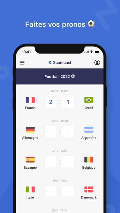 Screenshot #1 pour Scorecast - Pronos entre amis