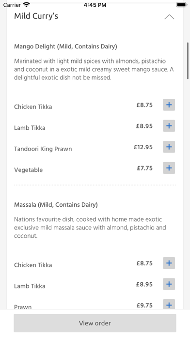 The Grange Balti & Grill, Screenshot