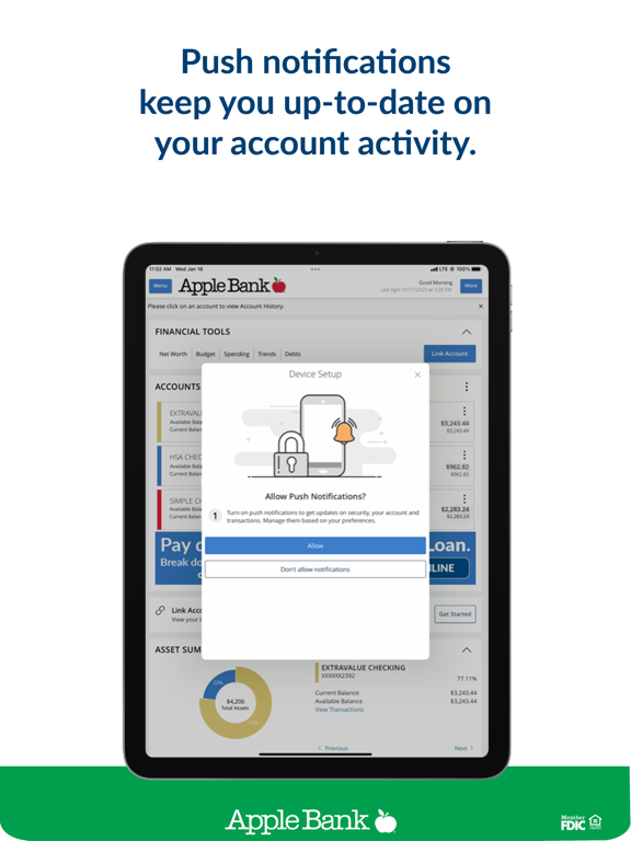 Apple Bank Mobile Banking iPad screenshot 6 - Finance app
