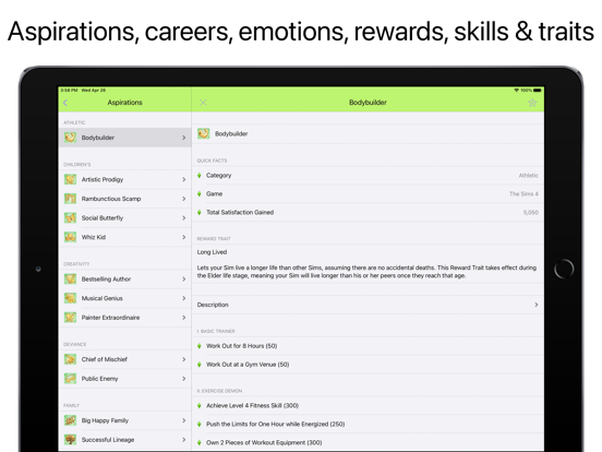Pocket Wiki for The Sims iPad screenshot 4 - Reference app