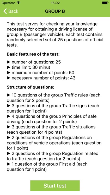 Driving school tests - Czechia