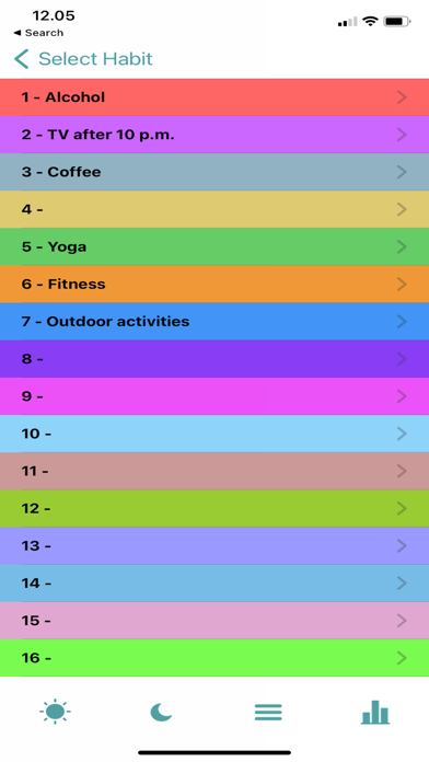 Sleep and Habits Screenshot
