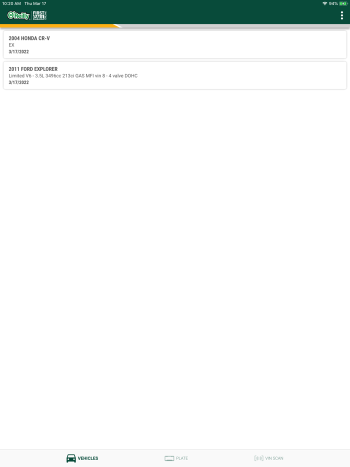 O’Reilly First Call VIN Scan