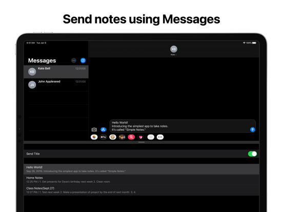 Simple Notes. iPad screenshot 4 - Productivity app
